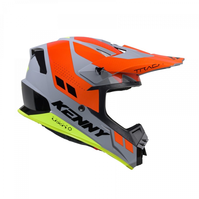 KENNY RACING KASK CROSS/ENDURO MODEL TRACK KID/JUNIOR GRAPHIC GREY/ORANGE KOLOR SZARY/POMARAŃCZOWY/ŻÓŁTY FLUO/CZARNY ROZMIAR S ( 47 - 48 CM )