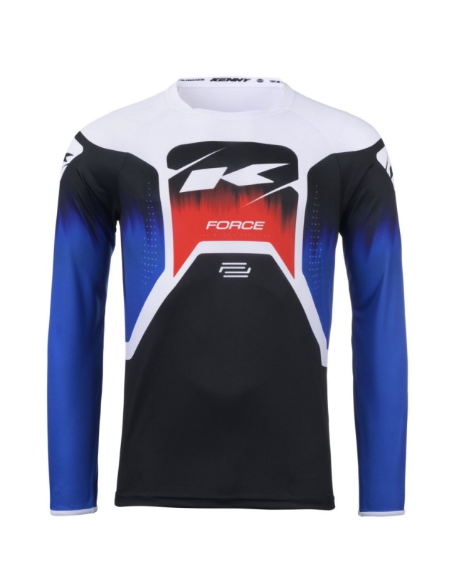 KENNY RACING WYPRZEDAŻ KOSZULKA CROSS/ENDURO MODEL FORCE SPRING SUMMER BLACK/NAVY/RED KOLOR BIAŁY/CZARNY/NIEBIESKI ROZMIAR XXL