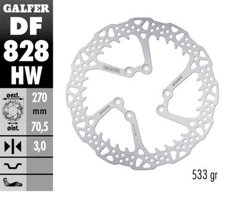 GALFER TARCZA HAMULCOWA PRZÓD TM EN/MX/SMR/SMX 125/144/250/300/400/450/530 '00-'24 (270X70,5X3MM) SHARK ENDURO MX (1)