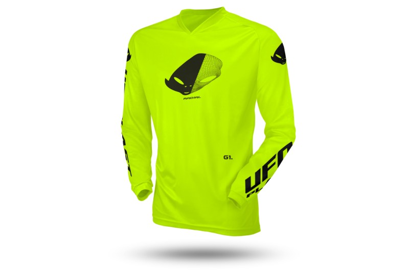 UFO 2024/09 KOSZULKA RADIAL DZIECIĘCA / JUNIOR / KID CROSS KOLOR ŻÓŁTY FLUO ROZMIAR 5XS - KOLEKCJA 2025