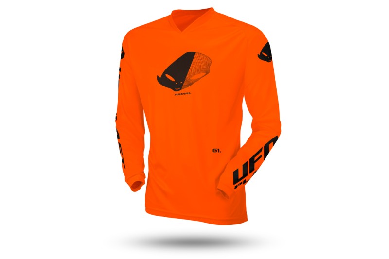 UFO 2024/09 KOSZULKA RADIAL DZIECIĘCA / JUNIOR / KID CROSS KOLOR POMARAŃCZOWY FLUO ROZMIAR XXS - KOLEKCJA 2025