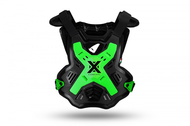 UFO 2024/09 OSŁONA KLATKI PIERSIOWEJ MTB X-CONCEPT KOLOR CZARNY / ZIELONY FLUO ROZMIAR UNI (CE LEVEL 2) - KOLEKCJA 2026