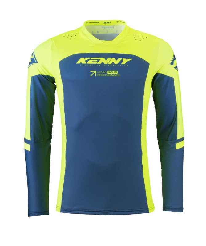 KENNY RACING KOSZULKA CROSS/ENDURO MODEL PERFORMANCE SOLID NEON YELLOW KOLOR NIEBIESKI/ŻÓŁTY FLUO ROZMIAR XXL