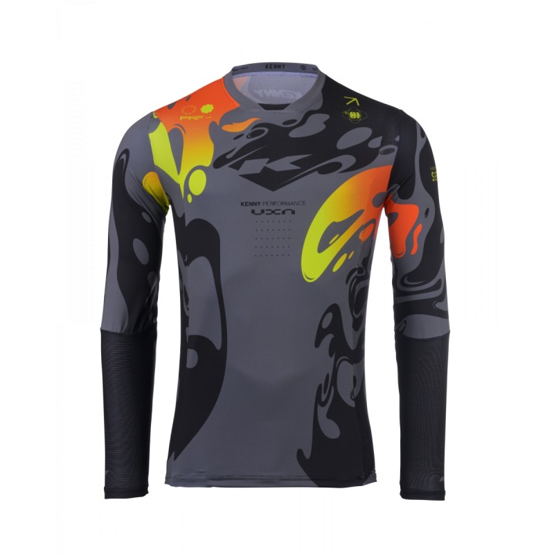 KENNY RACING KOSZULKA CROSS/ENDURO MODEL PERFORMANCE STEEL KOLOR SZARY/CZARNY/ŻÓŁTY/CZERWONY ROZMIAR XXXL (1)