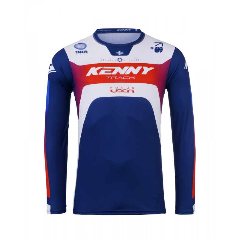 KENNY RACING KOSZULKA CROSS/ENDURO MODEL TRACK FOCUS PATRIOT KOLOR NIEBIESKI/BIAŁY/CZERWONY ROZMIAR XL