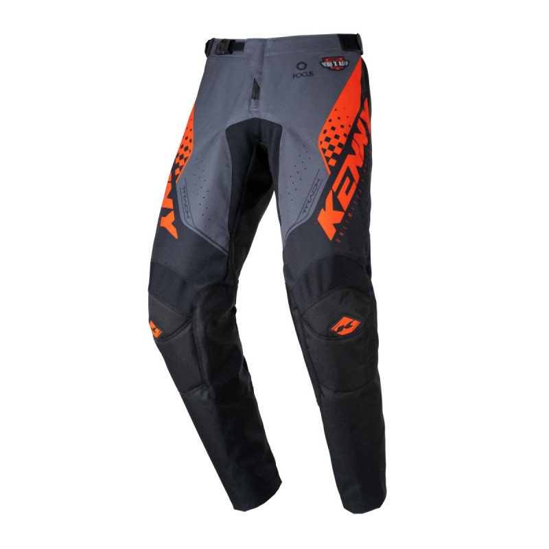KENNY RACING SPODNIE CROSS/ENDURO MODEL TRACK FOCUS KID/JUNIOR BLACK/ORANGE KOLOR CZARNY/POMARAŃCZOWY ROZMIAR 20