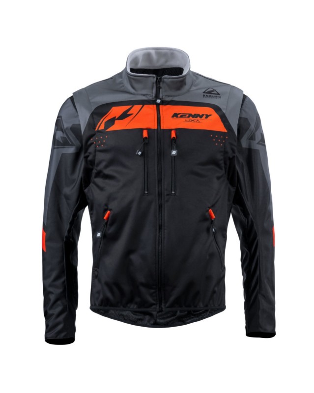 KENNY RACING KURTKA ADVENTURE/ENDURO MODEL SOFTSHELL BLACK/ORANGE KOLOR CZARNY/POMARAŃCZOWY/SZARY ROZMIAR XXXL