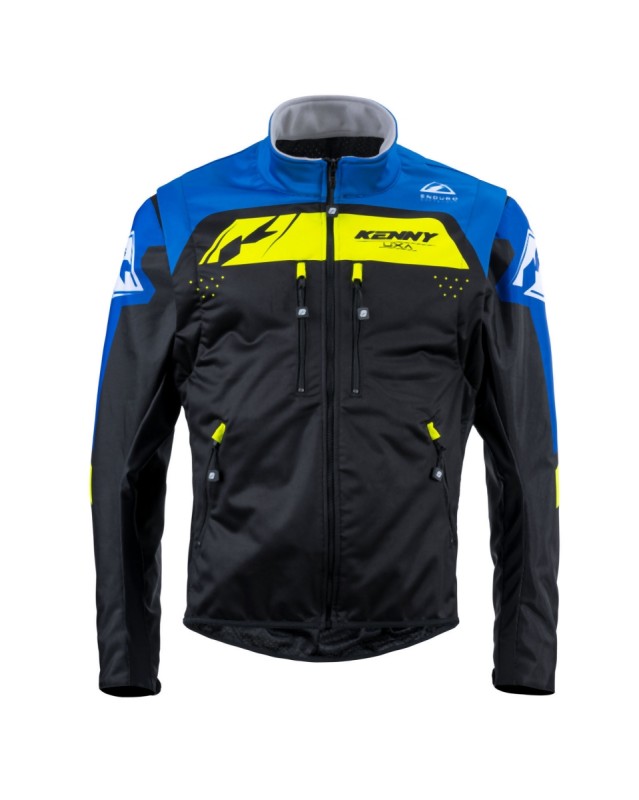KENNY RACING KURTKA ADVENTURE/ENDURO MODEL SOFTSHELL BLUE KOLOR CZARNY/NIEBIESKI/ŻÓŁTY ROZMIAR XXL