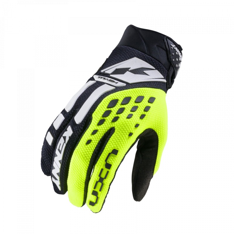 KENNY RACING RĘKAWICE CROSS/ENDURO MODEL TRACK NEON YELLOW KOLOR CZARNY/ŻÓŁTY FLUO/BIAŁY ROZMIAR M