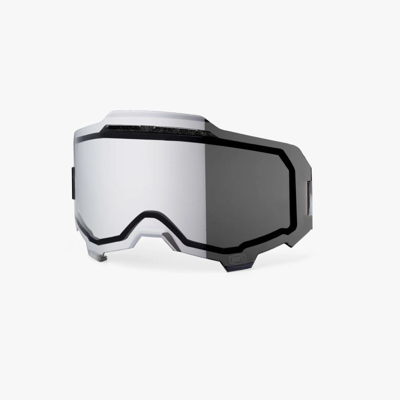 100 PROCENT ARMEGA REPLACEMENT LENS - DUAL PANE VENTED SILVER LENS - SZYBA/SZYBKA PODWÓJNA WENTYLOWANA DO GOGLI ARMEGA KOLOR SREBRNE LUSTRO
