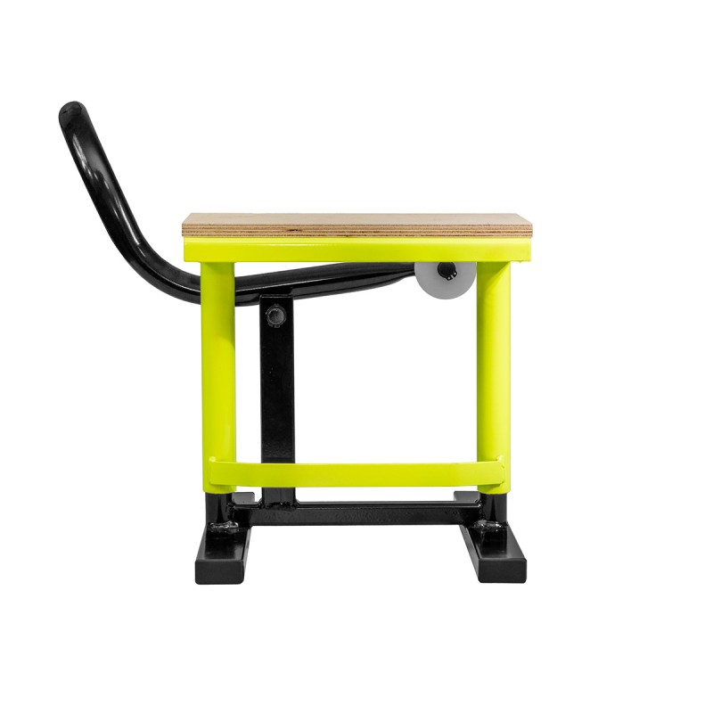 PROMX PRO WOOD STOJAK/PODNOŚNIK/PODSTAWKA POD MOTOCYKL CROSS WYKOŃCZENIE DREWNO KOLOR ŻÓŁTY FLUO (1)