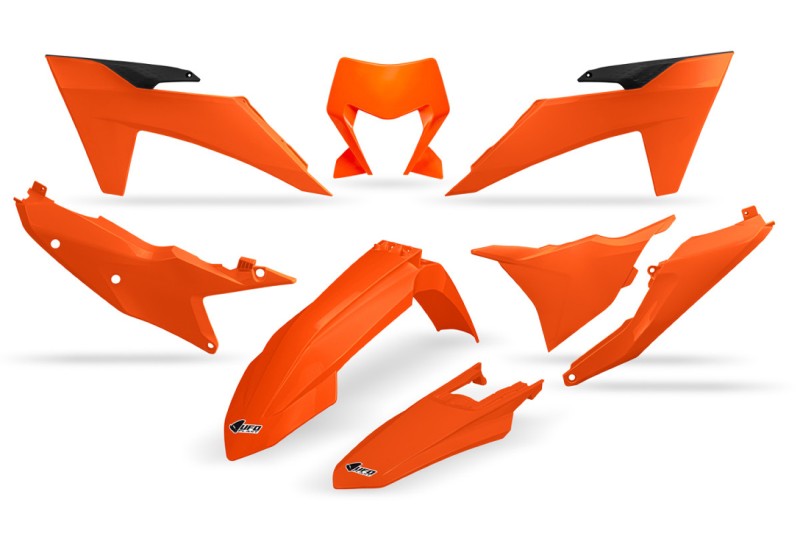UFO 2024/11 KOMPLET PLASTIKÓW KTM EXC 150 / 250 / 300 TBI '24-'25, EXC-F 250 / 350 / 450 / 500 '24-'25 KOLOR OEM '25 ( POMARAŃCZOWY )