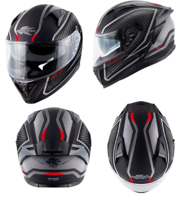 KAPPA 2024/12 KASK KV52 KRONOS INTEGRALNY Z BLENDĄ KOLOR CZARNY TYTANOWY MAT CARBON LOOK ROZMIAR 60 / L (HOMOLOGACJA ECE 22R06)