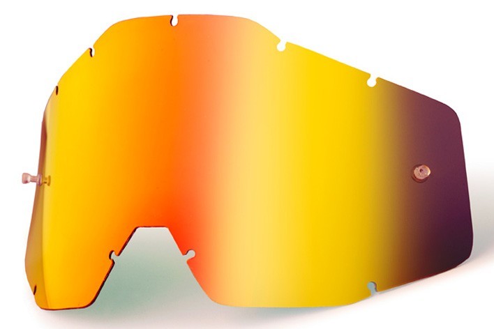 100 PROCENT WYPRZEDAŻ SZYBA/SZYBKA POJEDYNCZA DO GOGLI RACECRAFT 1 / ACCURI 1 / STRATA 1 RED MIRROR KOLOR CZERWONE LUSTRO Z ANTI FOG STARY KOD: 51002-003-02 STARSZY