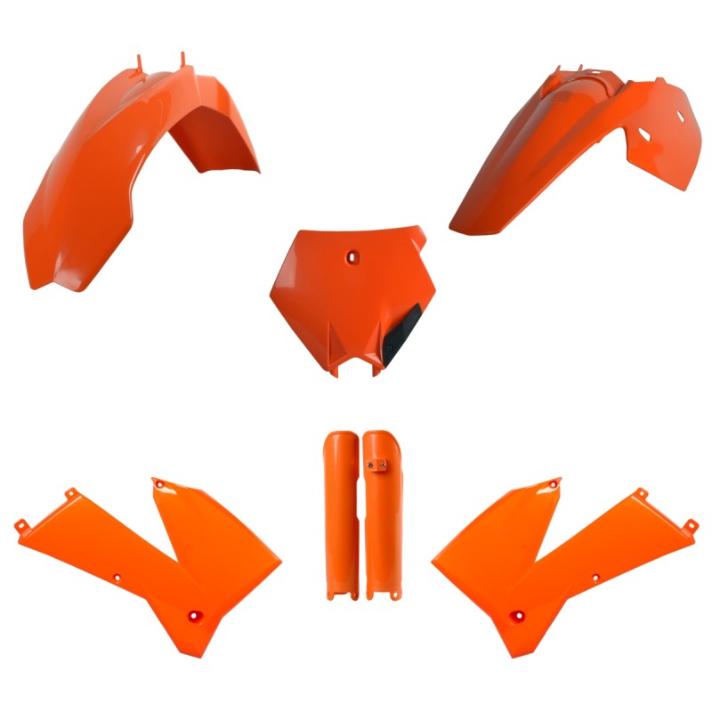 POLISPORT KOMPLET PLASTIKÓW (FULL KIT) KTM SX '05-'06; XC/XC-F 06-'07 W ZESTAWIE OSŁONY AMORTYZATORÓW (8399000002) KOLOR POMARAŃCZOWY
