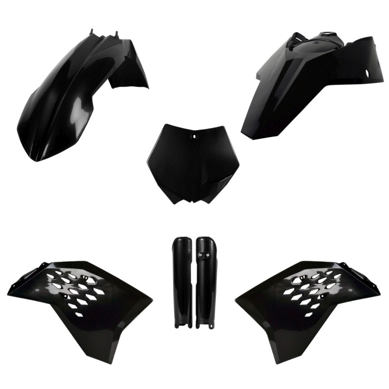 POLISPORT KOMPLET PLASTIKÓW (FULL KIT) KTM SX/SX-F '07 W ZESTAWIE OSŁONY AMORTYZATORÓW (8399000001) KOLOR CZARNY