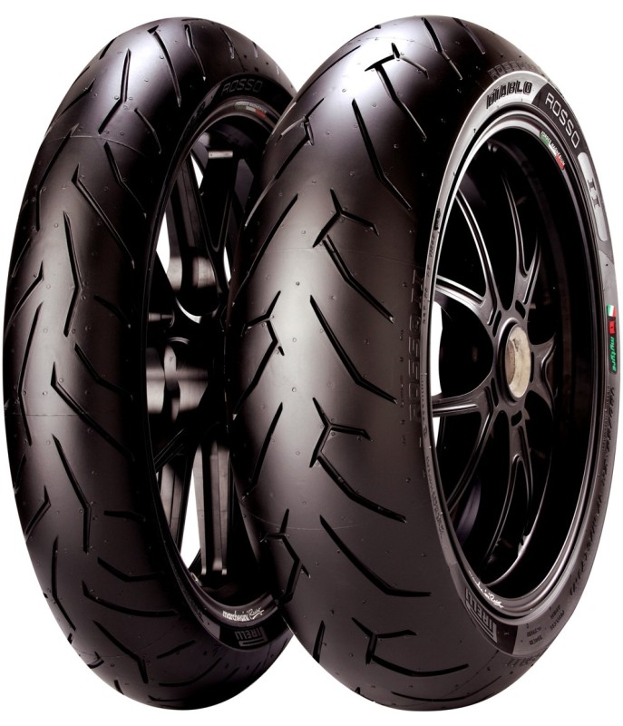 PIRELLI KOMPLET OPON (2291900/23) 120/70ZR17 DIABLO ROSSO II (K) (58W) TL M/C PRZÓD DOT 2023 + (2070300/23) 170/60ZR17 DIABLO ROSSO II (72W) TL M/C TYŁ DOT 2023 + KUBEK Z LOGOTYPEM