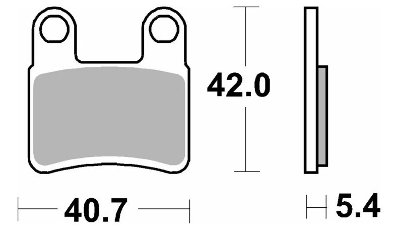 SBS KLOCKI HAMULCOWE KH257/2 (PARKING BRAKE PAD - HAMULEC POSTOJOWY) KYMCO MAXXER / MXU '08-'14 STREET STANDART CERAMIC KOLOR CZARNY (1)