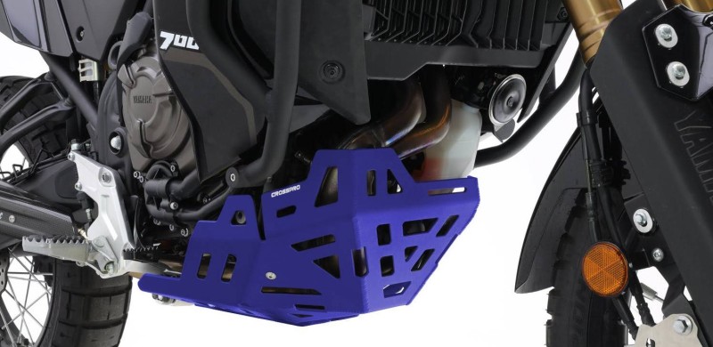 CROSSPRO WYPRZEDAŻ OSŁONA POD SILNIK ALUMINIOWA YAMAHA XTZ 690 TENERE 700 '21-'24 KOLOR NIEBIESKI (EURO 5) - ślady montażu