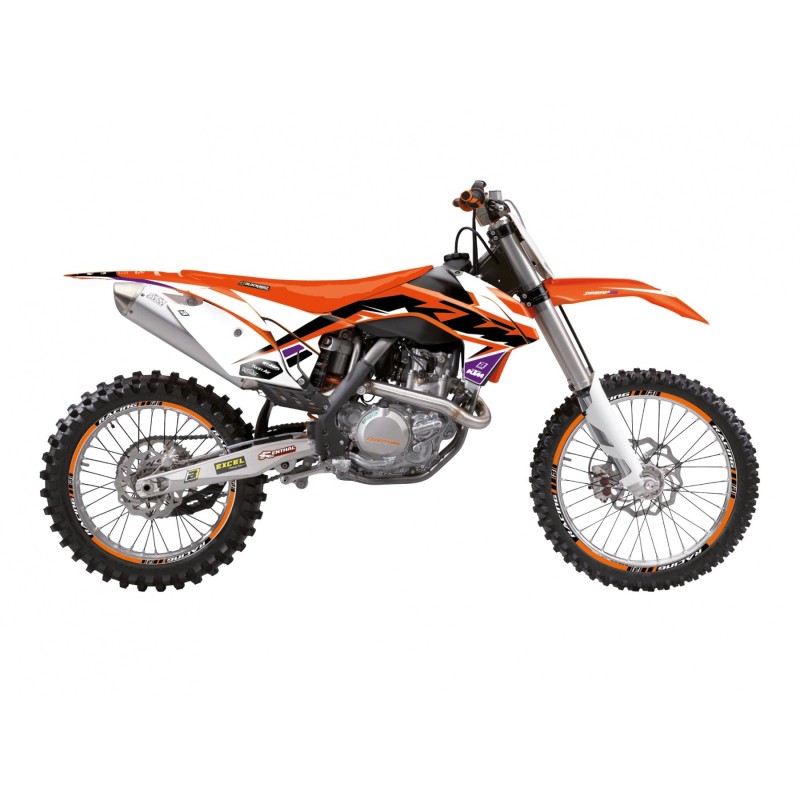 BLACKBIRD KOMPLET NAKLEJEK (OKLEIN) KTM SX/SX-F '13-'15, EXC/EXC-F '14-'16, DREAM 5VCHROME EFX KOLOR POMARAŃCZOWY CZARNY