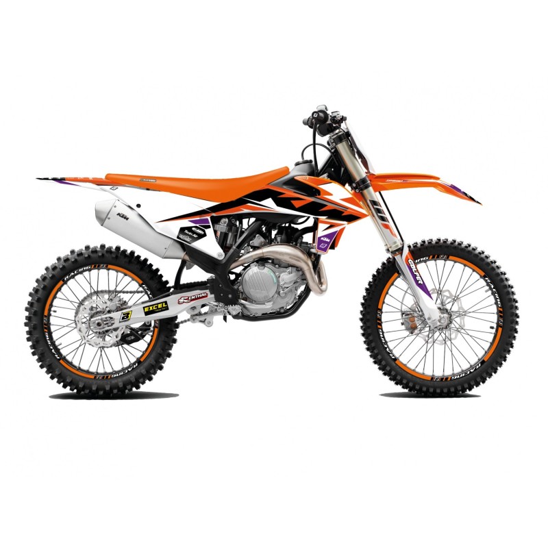 BLACKBIRD KOMPLET NAKLEJEK (OKLEIN) KTM SX/SX-F '19-'22, EXC/EXC-F '20-'23 DREAM 5 CHROME EFX KOLOR POMARAŃCZOWY CZARNY
