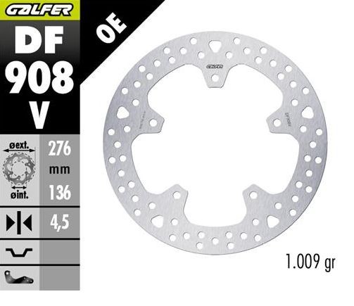 GALFER TARCZA HAMULCOWA TYŁ BMW R 1300GS ADVENTURE '23-'25 (ROUND DISC) (310X181X4.5MM) (1)