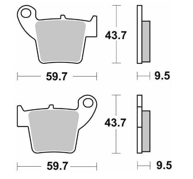 SBS KLOCKI HAMULCOWE NOWOŚĆ KH346 OFF-ROAD CARBON PASUJE DO: HONDA CR/CRF TYŁ (1)