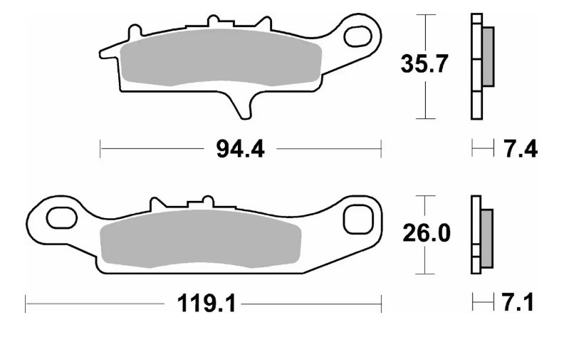 SBS KLOCKI HAMULCOWE NOWOŚĆ KH342 OFF-ROAD SINTER KOLOR ZŁOTY PASUJE DO: KAWASAKI KFX 450 '07-'15, KVF 650 BRUTE FORCE '05-'11, PRAIRE '01-'03, HFX 700 V-FORCE '04-'13, SUSUKI 700 QUADRUNNER, TWIN PEAKS '04-'06 LEWY PRZÓD (1)