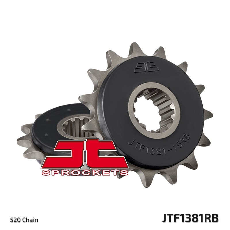 JT ZĘBATKA PRZEDNIA 2042 15 Z GUMĄ HONDA CB 500F/X '13-'15, CBR 500R '13-'16 (204215JTRB) (JTF1373.15RB) (ŁAŃC. 520) (1)