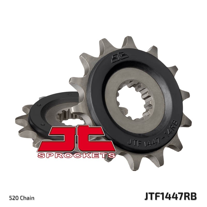 JT ZĘBATKA PRZEDNIA 2299 14 Z GUMĄ SUZUKI GSR 250 12-17, GSX 250R 17-18, DL 250 V-STROM 17-18, INAZUMA 250 12-17 (229914JTRB) (ŁAŃC.520) (1)
