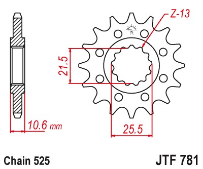 JT ZĘBATKA PRZEDNIA 2331 14 BENELLI BN 302 '15-'21, 500 LEONCINO '17-'21, TRK 502 '17-'21, TRX 502X '18- , MULTISTRADA 1158 '21-'24 (233114JT) (ŁAŃC. 525) (1)