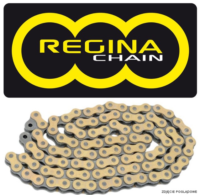 REGINA ŁAŃCUCH NAPĘDOWY 420RX3 (120 OGNIW) MOTOCROSS DO 100 CCM ZŁOTY (ZAPINKA) (124RX3/008) (BEZ ORINGÓW) (1)