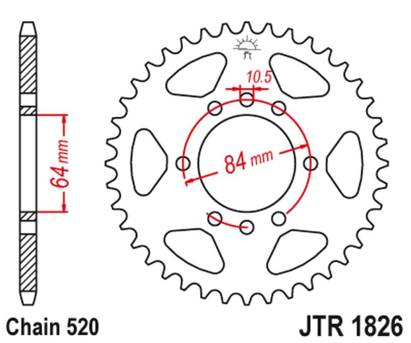 JT ZĘBATKA TYLNA 4302 46 SUZUKI VAN VAN RV 200 '16-'19 (430246JT) (ŁAŃC. 520) (1)