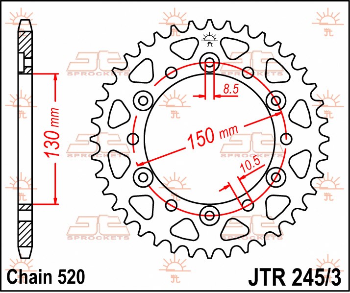JT ZĘBATKA TYLNA 4309 43 HONDA XL600/XL500/NX650/XR600/FX650 (430943JT)* (ŁAŃC. 520) (1)