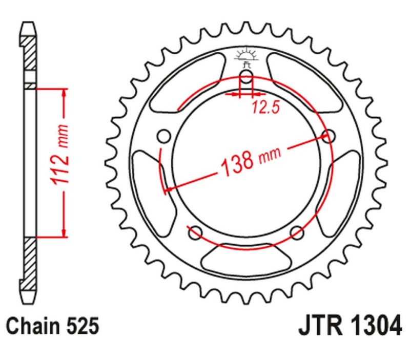 JT ZĘBATKA TYLNA 4357 42 HONDA CBF 600, CB 600, CB 650F '14-'18, CBR 650F '14-'18, VT 750DC (435742JTZBK)* (ŁAŃC. 525) (1)