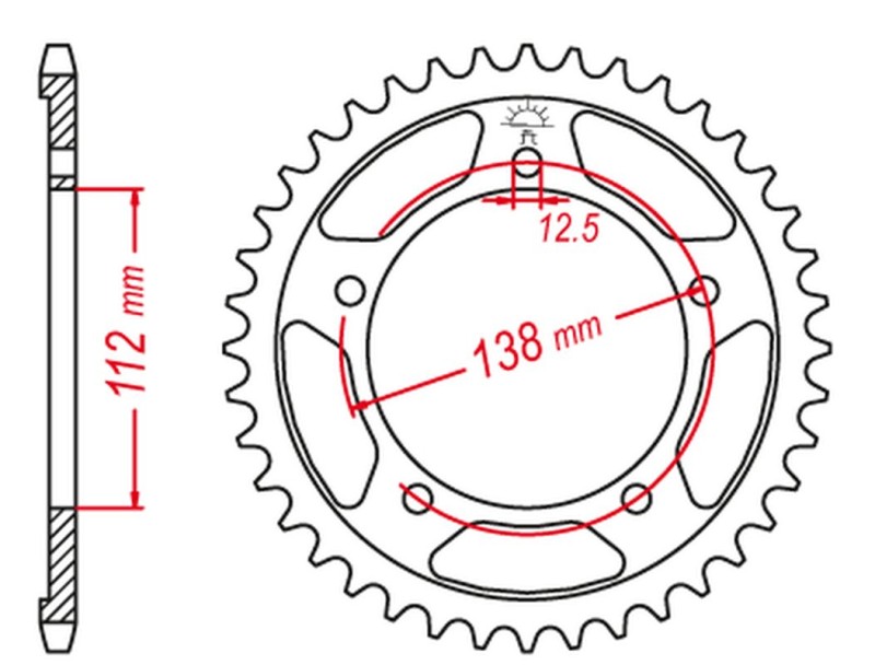 JT ZĘBATKA TYLNA 4357 47 HONDA XL1000V VARADERO '99-'13 (435747JTZBK) (ŁAŃC. 525) KOLOR CZARNY (1)