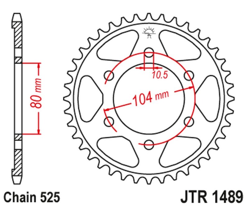 JT ZĘBATKA TYLNA 4359 41 KAWASAKI ZX 6 R '98-'02, Z 1000 '07-'09, ZX10R '04-'15 (435941JTZBK) (ŁAŃC. 525) KOLOR CZARNY (1)