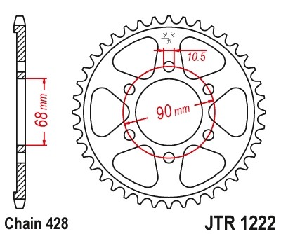 JT ZĘBATKA TYLNA 4733 47 HONDA CB 125R '18-'20 (473347JT) (ŁAŃC.428) (1)