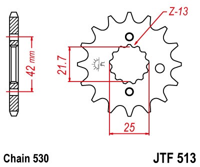 JT ZĘBATKA PRZEDNIA 566 13 (ŁAŃC. 530) - PATRZ 51313JT (JTF513.13) (1)