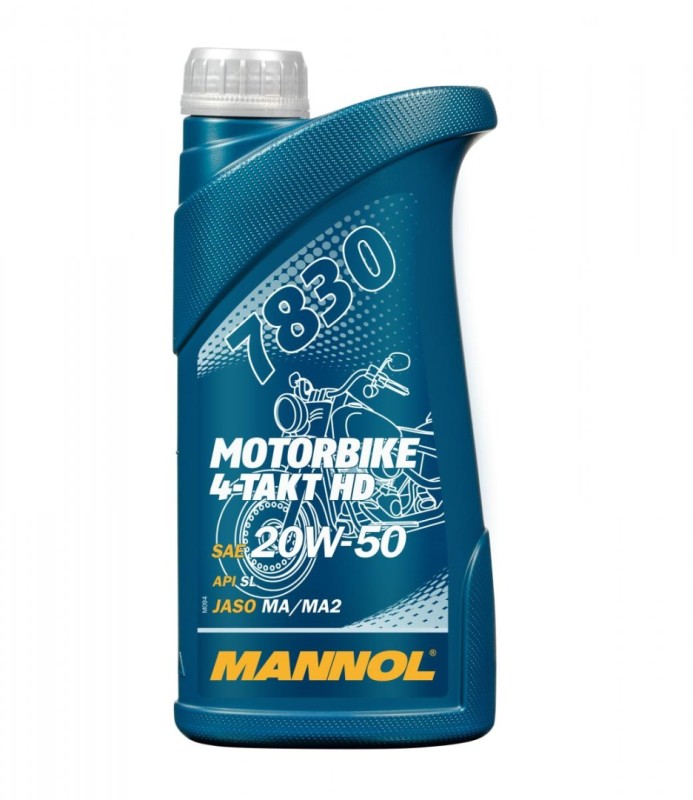 MANNOL OLEJ SILNIKOWY 4T MOTORBIKE HD 20W50 1L V-TWIN MA2 SEMISYNTETYK (JASO MA/MA2, API SL) (7830) (20) (1)