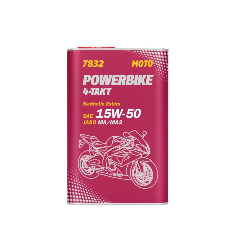 MANNOL OLEJ SILNIKOWY 4T MOTORBIKE 15W50 1L ESTER + MA2 SEMISYNTETYK METALOWA PUSZKA (7832) (12) (1)