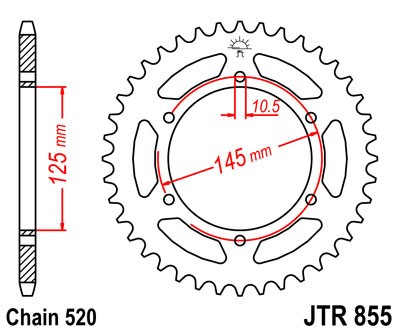 JT ZĘBATKA TYLNA 855 45 (ŁAŃC. 520) (85545JT) (1)