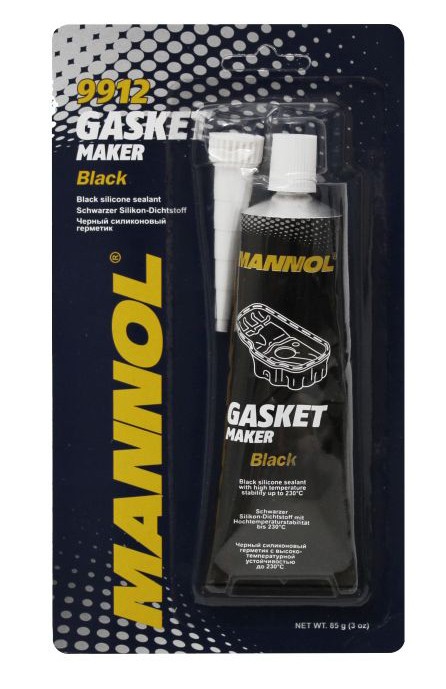 MANNOL GASKET MAKER - SILIKON USZCZELNIAJĄCY- KOLOR CZARNY 85G (ZASTĘPUJE USZCZELKI) (9912) (144) (1)