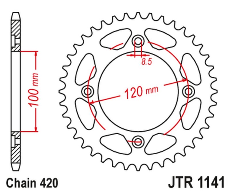 JT ZĘBATKA TYLNA 4453 60 BETA 50 RR ENDURO / ENDURO RACING / ENDURO SPORT '18-'19 (445360JT) (ŁAŃC. 420) (1)
