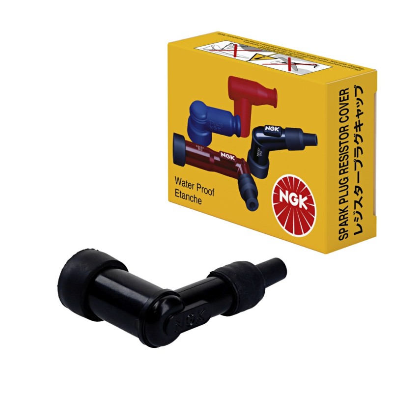 NGK FAJKA NA ŚWIECE EBONITOWA KĄTOWA (90) Z NAKRĘTKĄ KOLOR CZARNY (NR 8302) (1)