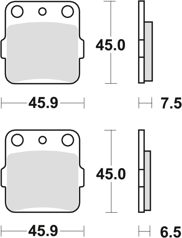 TRW ZF KLOCKI HAMULCOWE KH84/2 ORGANIC HONDA CR 80 / 85 86-07, KAWASAKI KX 80 / 85 88-18, YAMAHA YFM 350 92-10, YFM 600 / 660 98-05, PRZÓD / TYŁ (1)