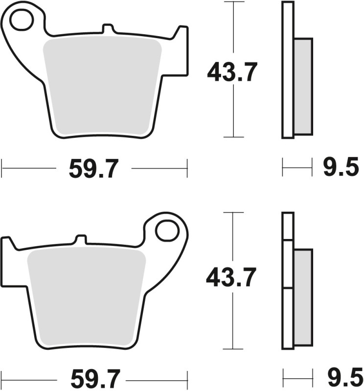 TRW ZF KLOCKI HAMULCOWE KH346 SINTER OFFROAD (WYCZYNOWE) HONDA CRF 250 04-, CRF 450 02-, TYŁ (1)