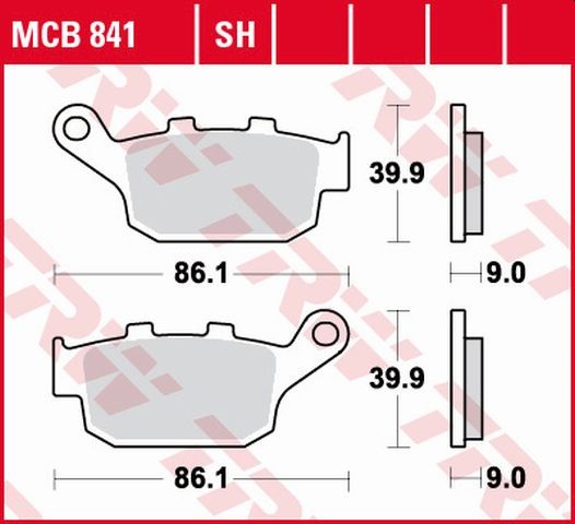 TRW ZF KLOCKI HAMULCOWE KH496 SINTER STREET HONDA CBF 500 / CB 500 X / CBR 500 13-, CB 650 F / CBR 600 14-, NC 750 14-, KAWASAKI VERSYS 650 15-, Z 750 11-14, Z 800 13-17, SUZUKI SFV 650 GLADIUS 09-16, TYŁ (1)