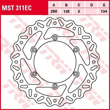 TRW ZF TARCZA HAMULCOWA PRZÓD SUZUKI RM 125 / 250 89-12, DR 250 95-07, DRZ 400 00-05, YAMAHA YZ / WRF 01-07, WR / YZ 426 / 450 01-15 (1)