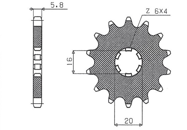 SUNSTAR ZĘBATKA PRZEDNIA 560 13 KAWASAKI KX 65/80/85 (JTF546.13) (ŁAŃC. 420) (56013JT) (1)